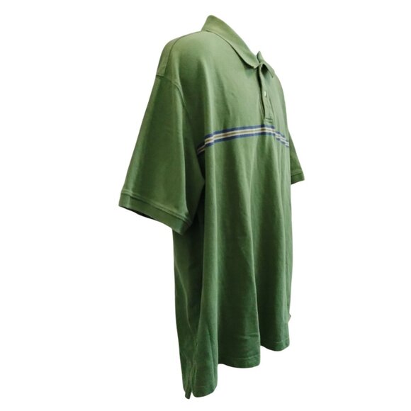 St Johns Mens Sizes XL Polo Shirt Bay Yarn Dye Pique Green Striped Casual - Picture 3 of 7